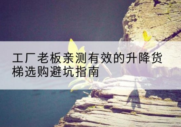 洛川升降货梯怎么选-工厂老板亲测有效的升降货梯选购避坑指南